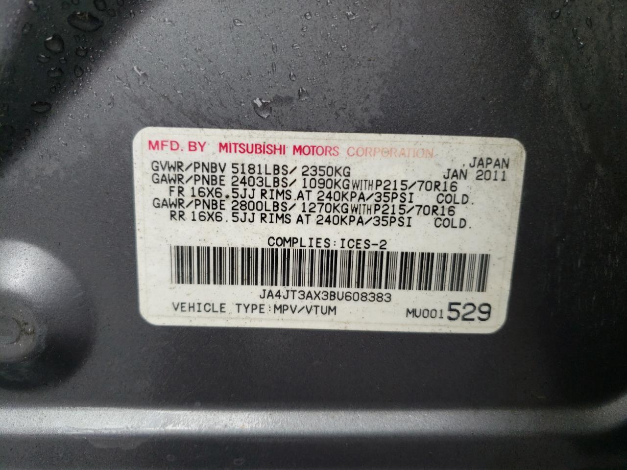 2011 MITSUBISHI outlander