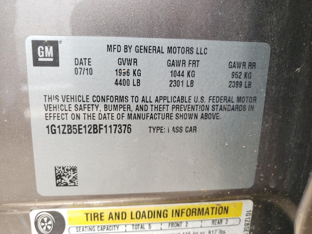 2011 CHEVROLET MALIBU