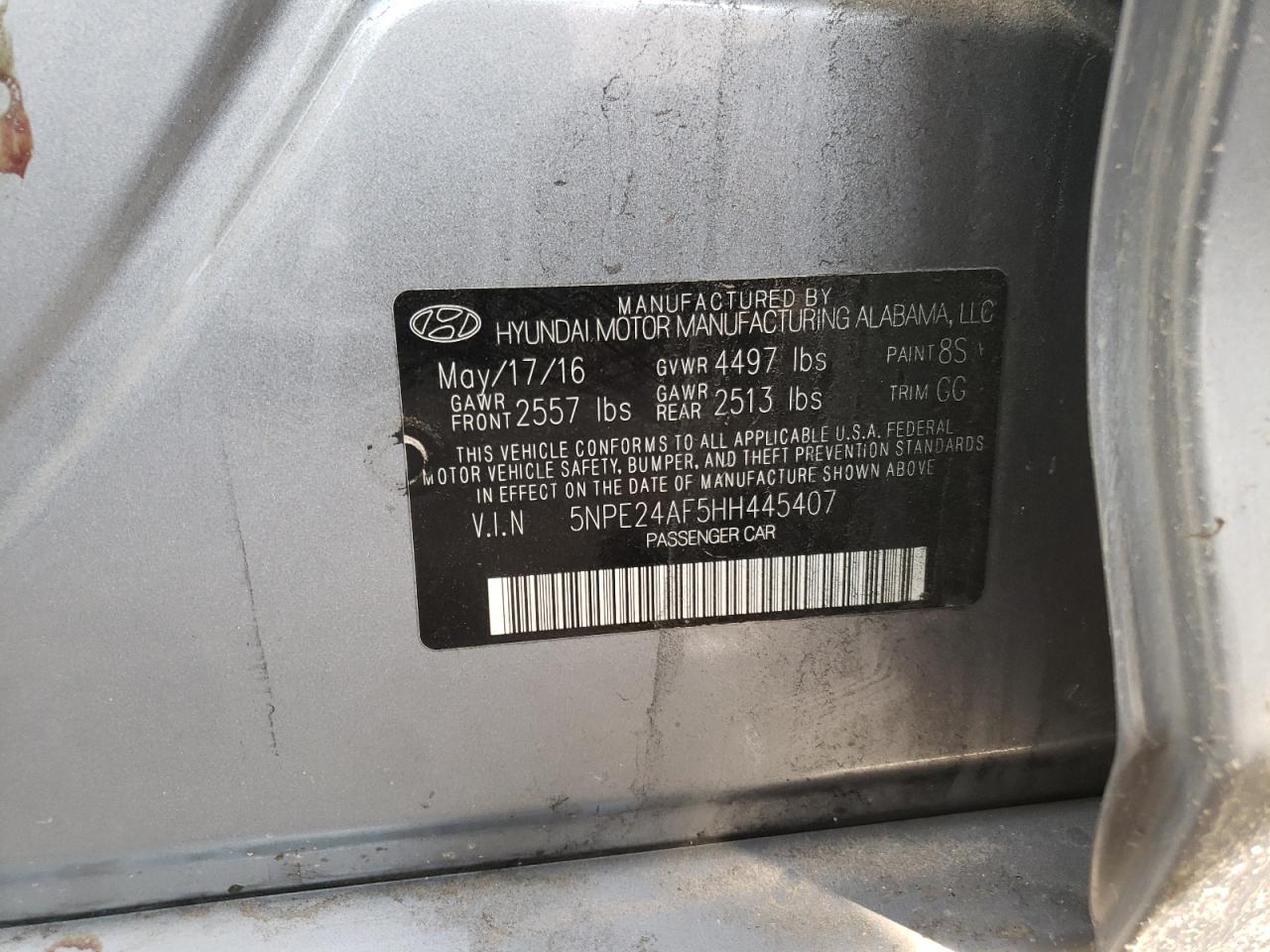 2017 HYUNDAI SONATA