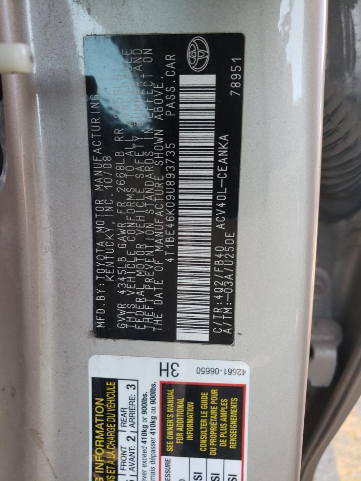 2009 TOYOTA CAMRY