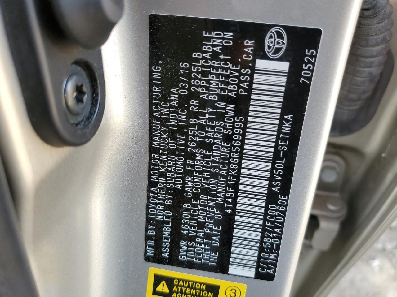 2016 TOYOTA CAMRY