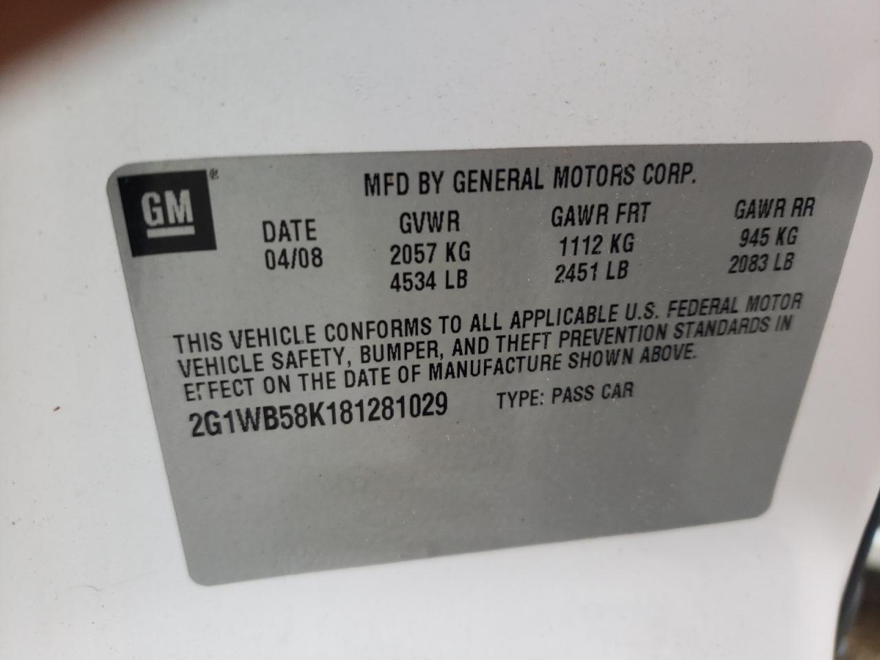 2008 CHEVROLET IMPALA
