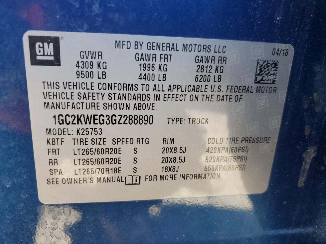 2016 CHEVROLET Silverado