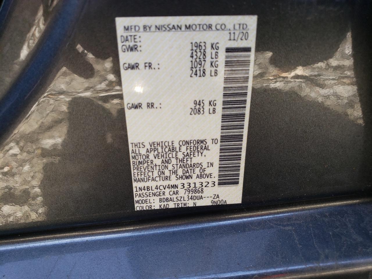 2021 NISSAN ALTIMA