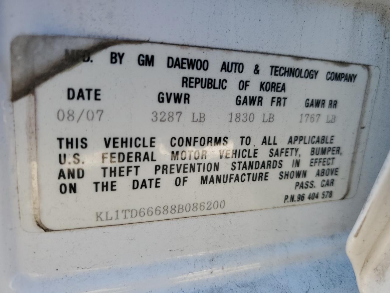 2008 CHEVROLET Aveo