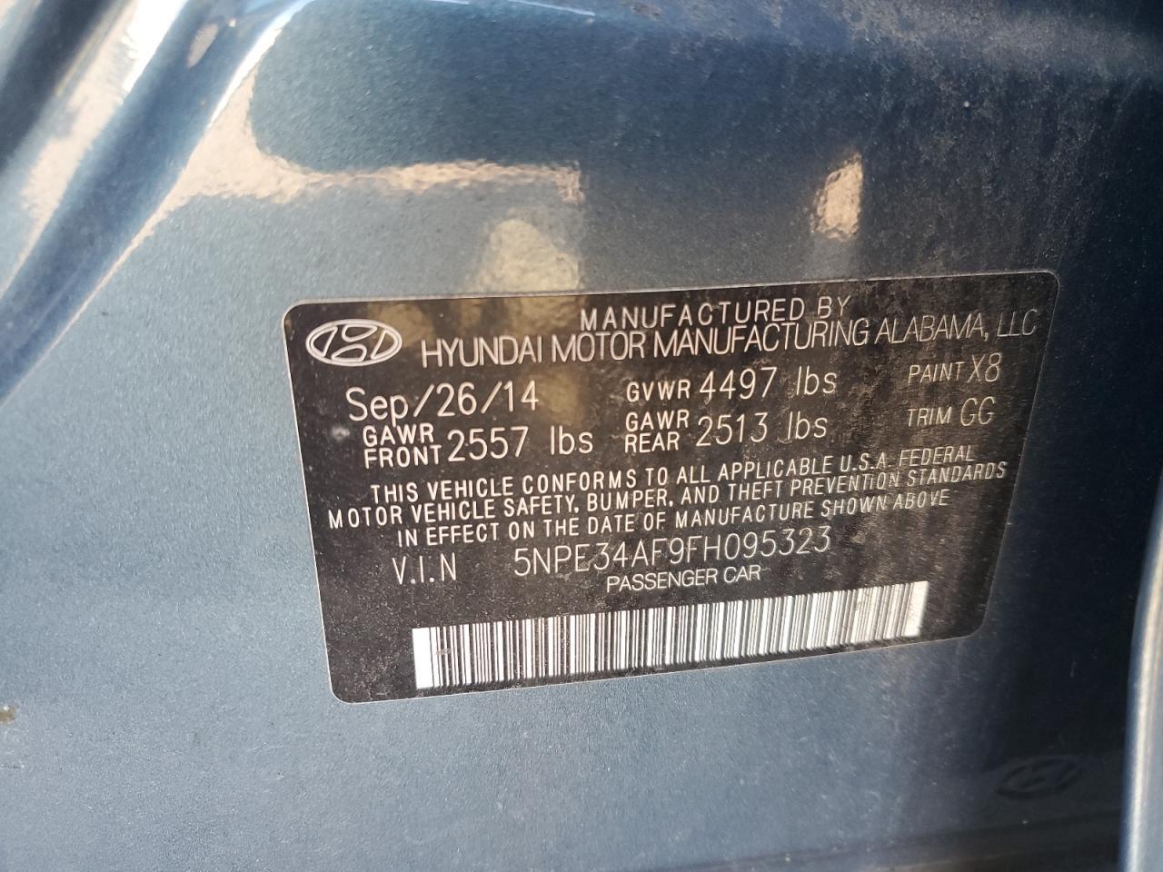 2015 HYUNDAI SONATA
