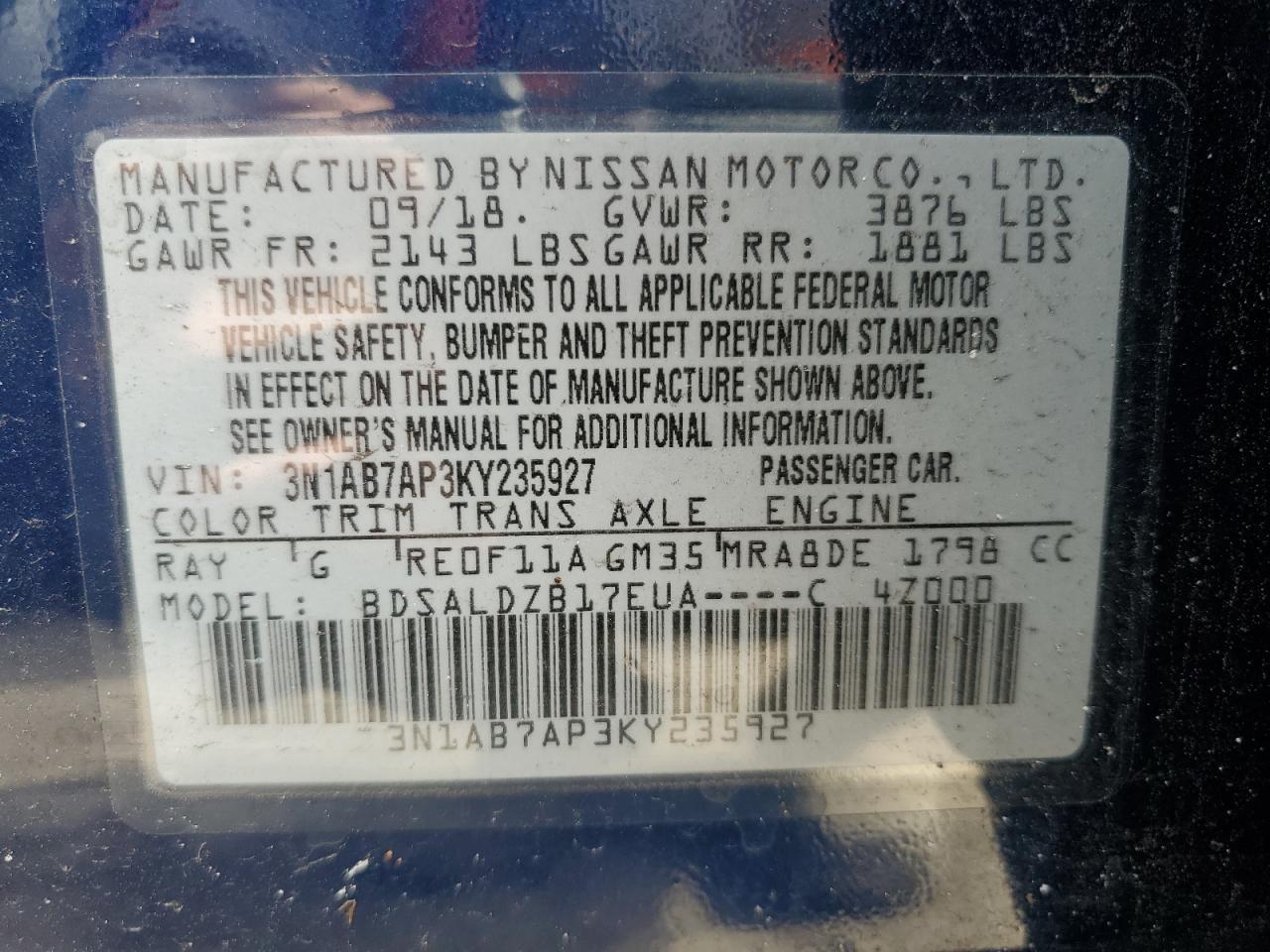 2019 NISSAN SENTRA