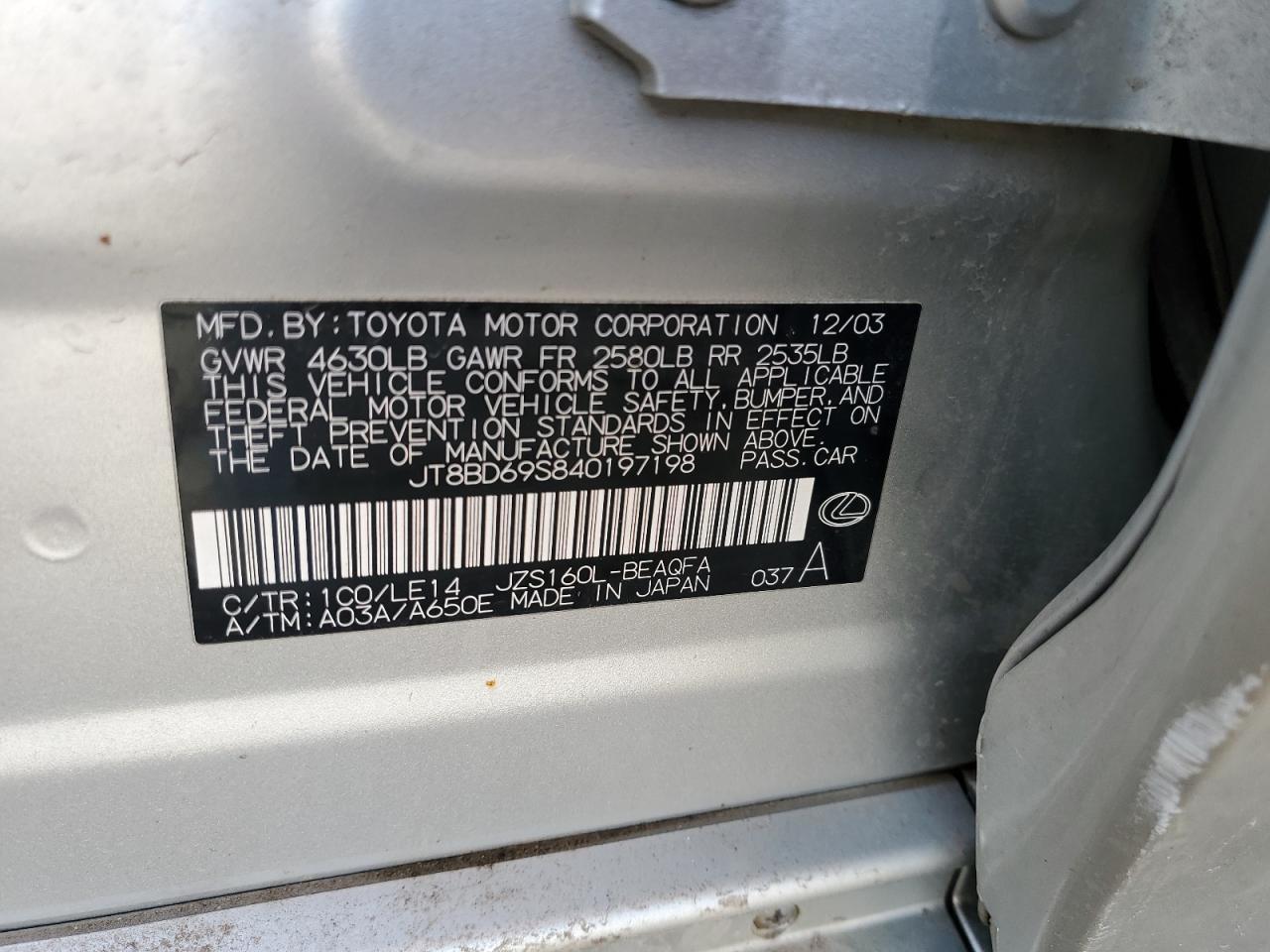 2004 LEXUS GS 300