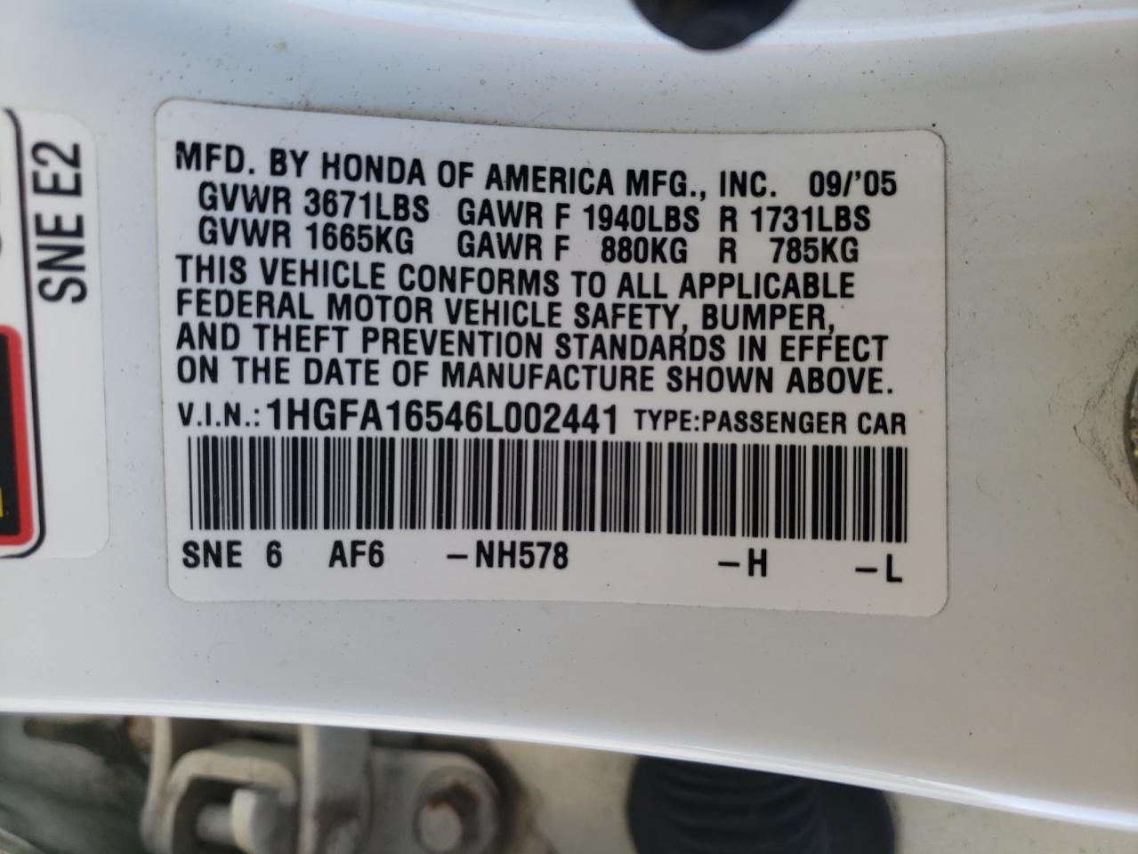 2006 HONDA CIVIC
