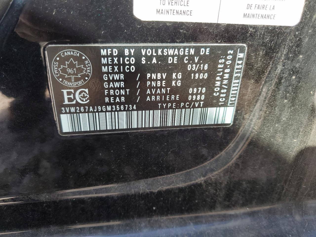2016 VOLKSWAGEN JETTA