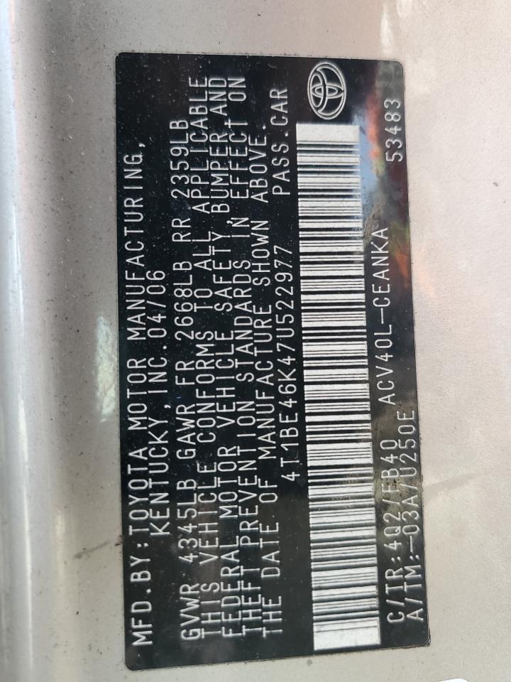2007 TOYOTA CAMRY