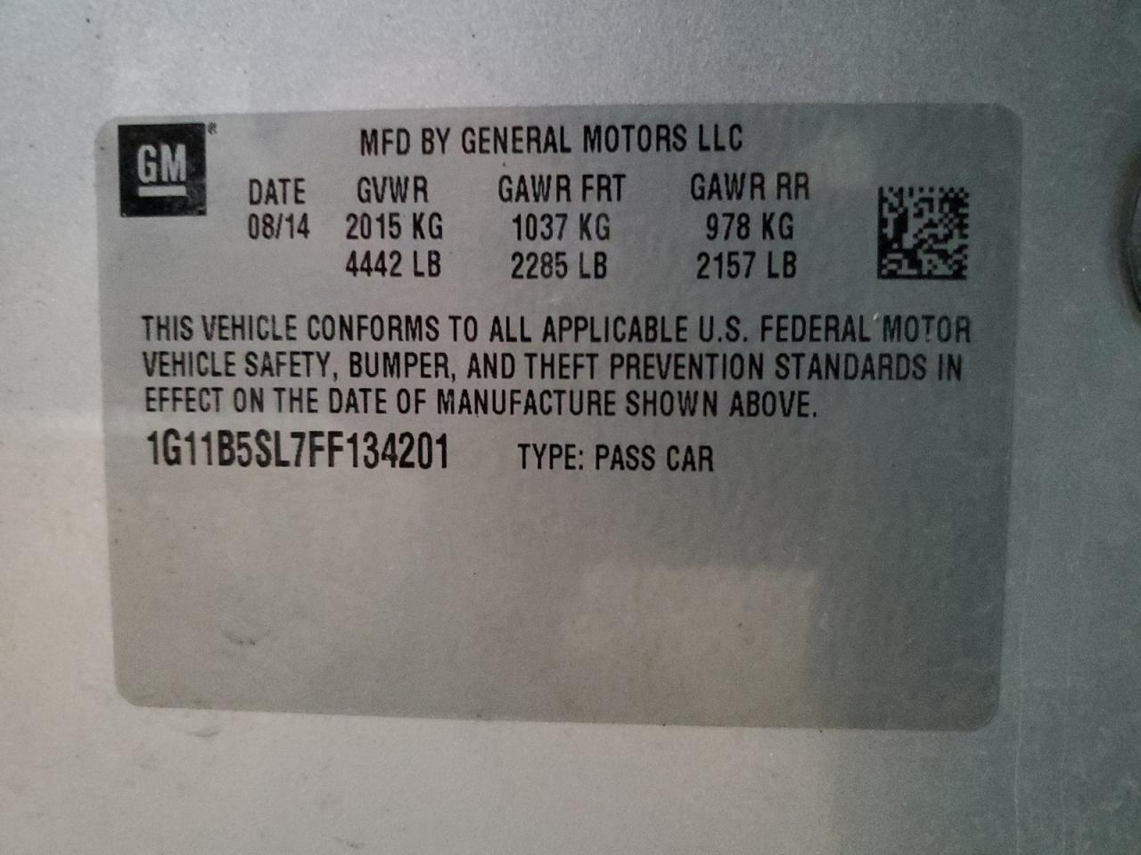 2015 CHEVROLET MALIBU