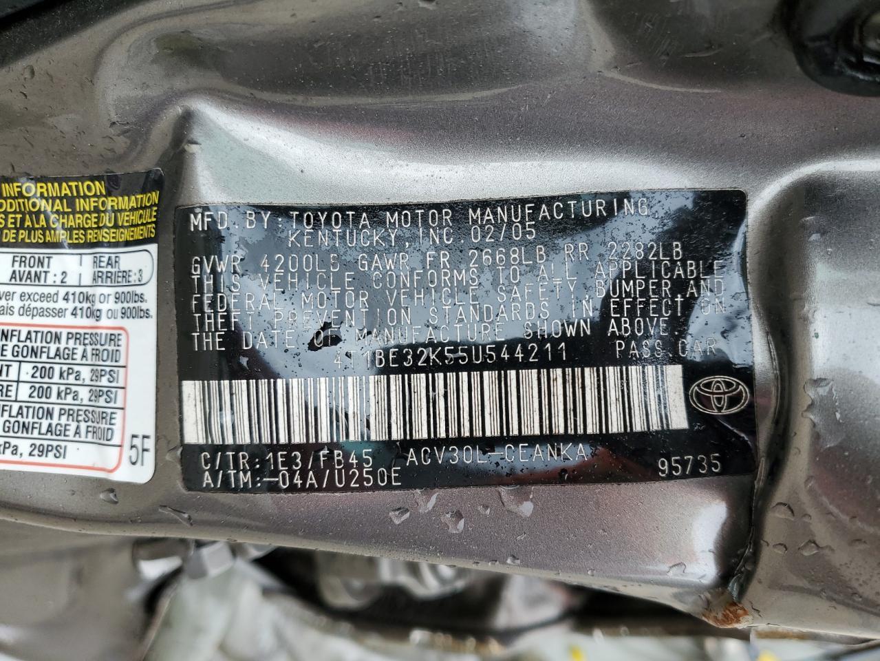 2005 TOYOTA CAMRY