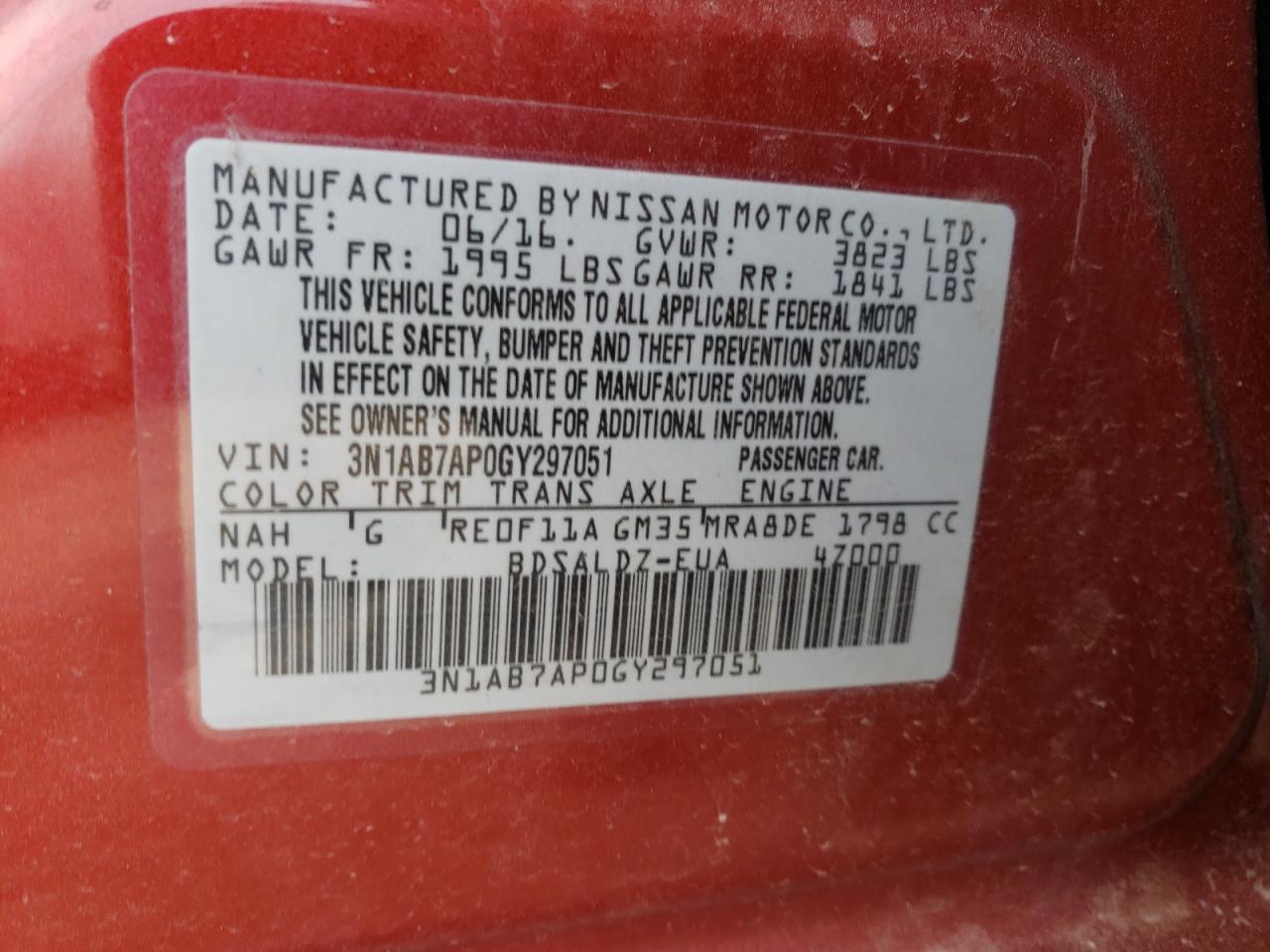 2016 NISSAN SENTRA