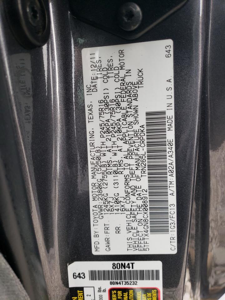 2012 TOYOTA TACOMA