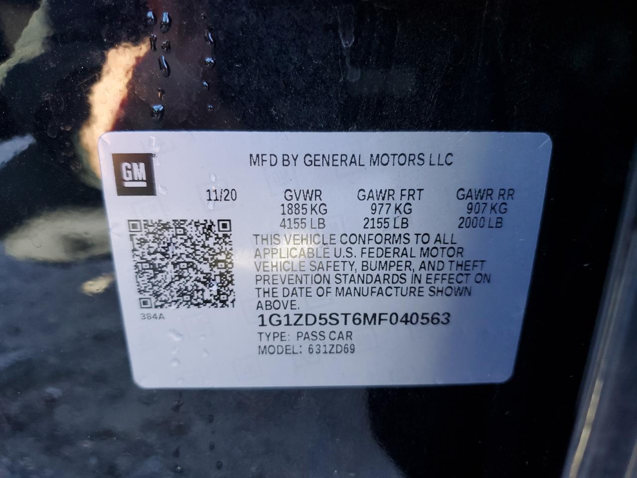 2021 CHEVROLET MALIBU
