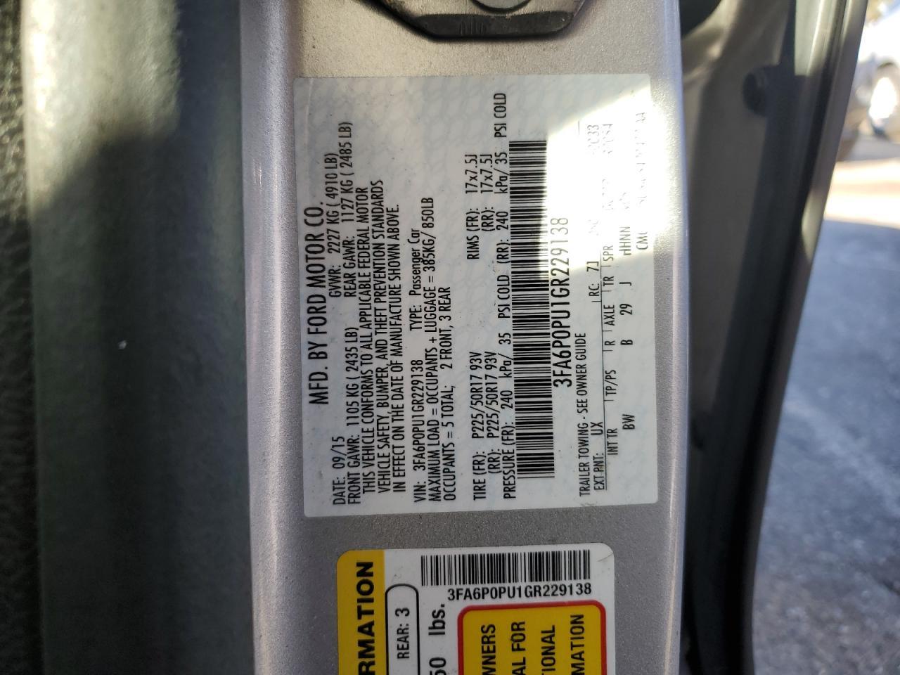 2016 FORD FUSION