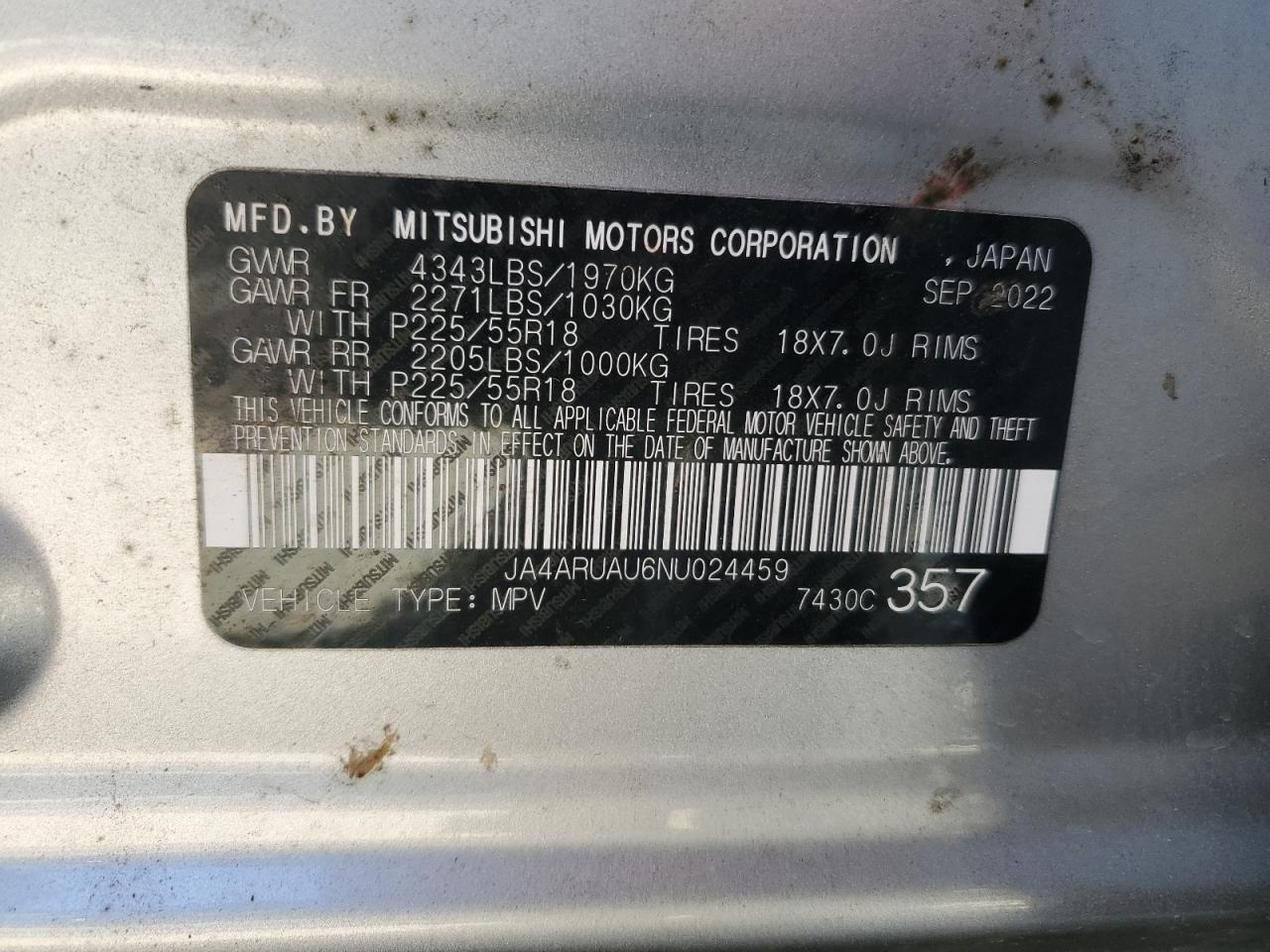 2022 MITSUBISHI outlander