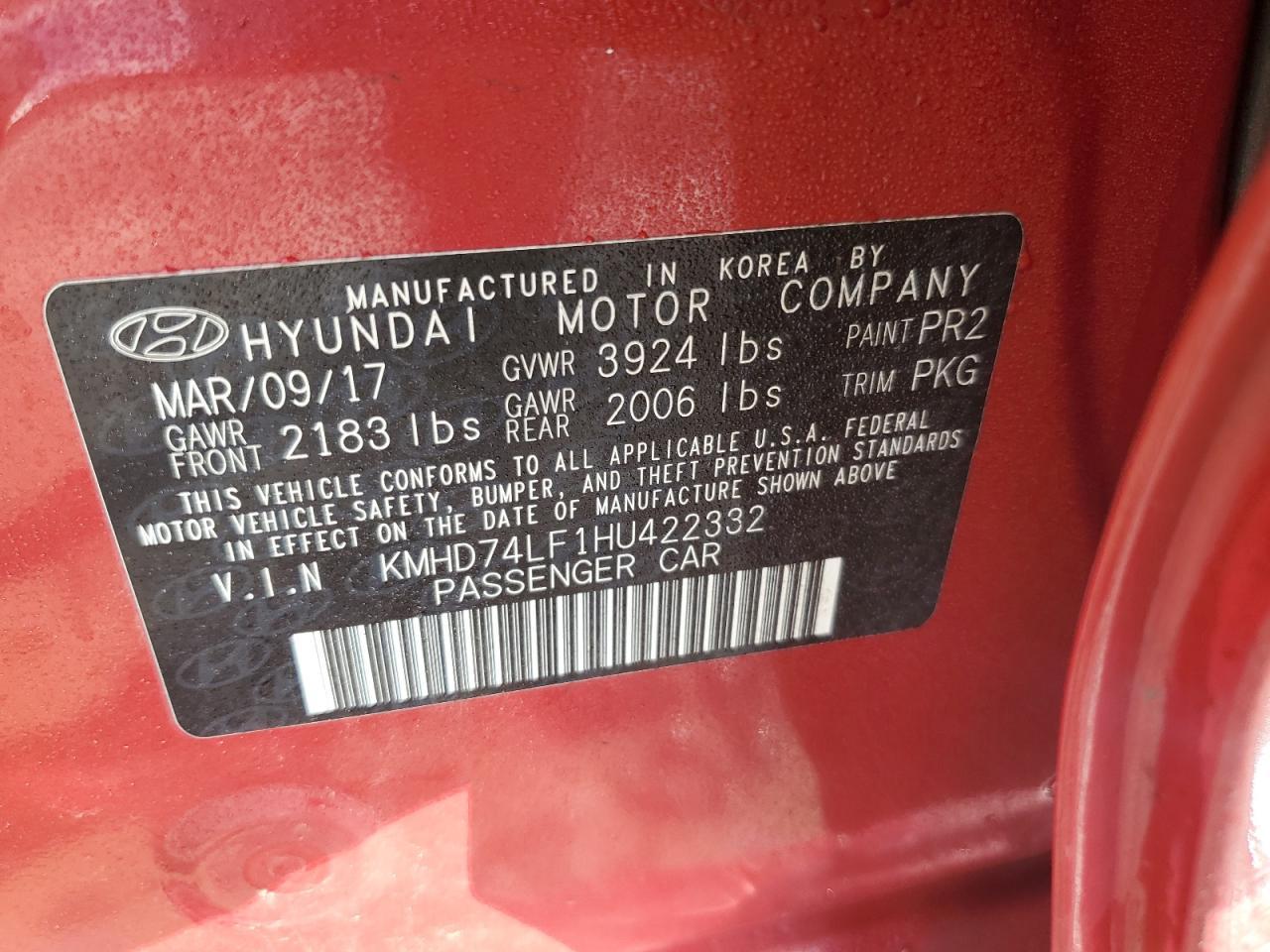 2017 HYUNDAI ELANTRA