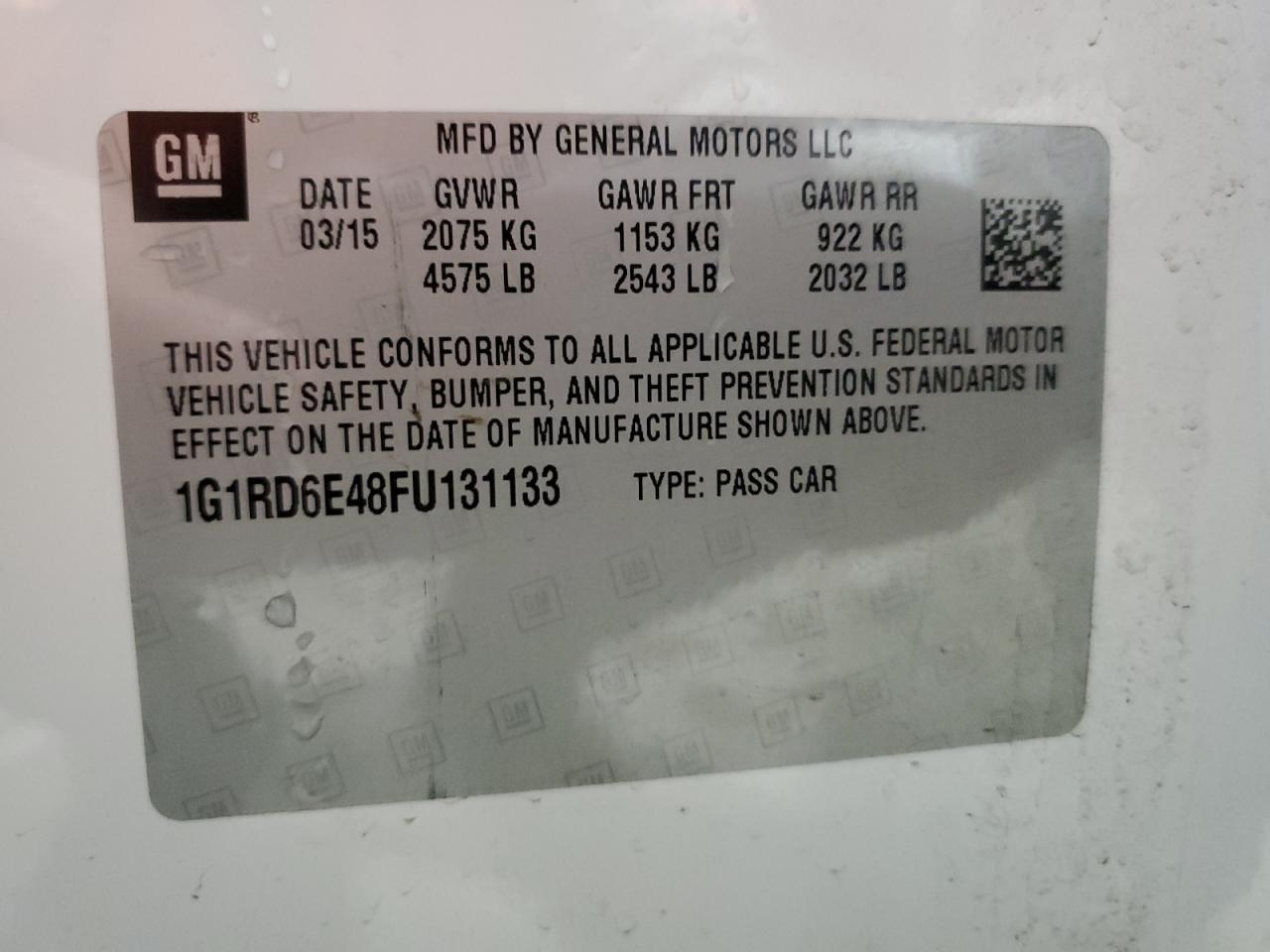 2015 CHEVROLET VOLT