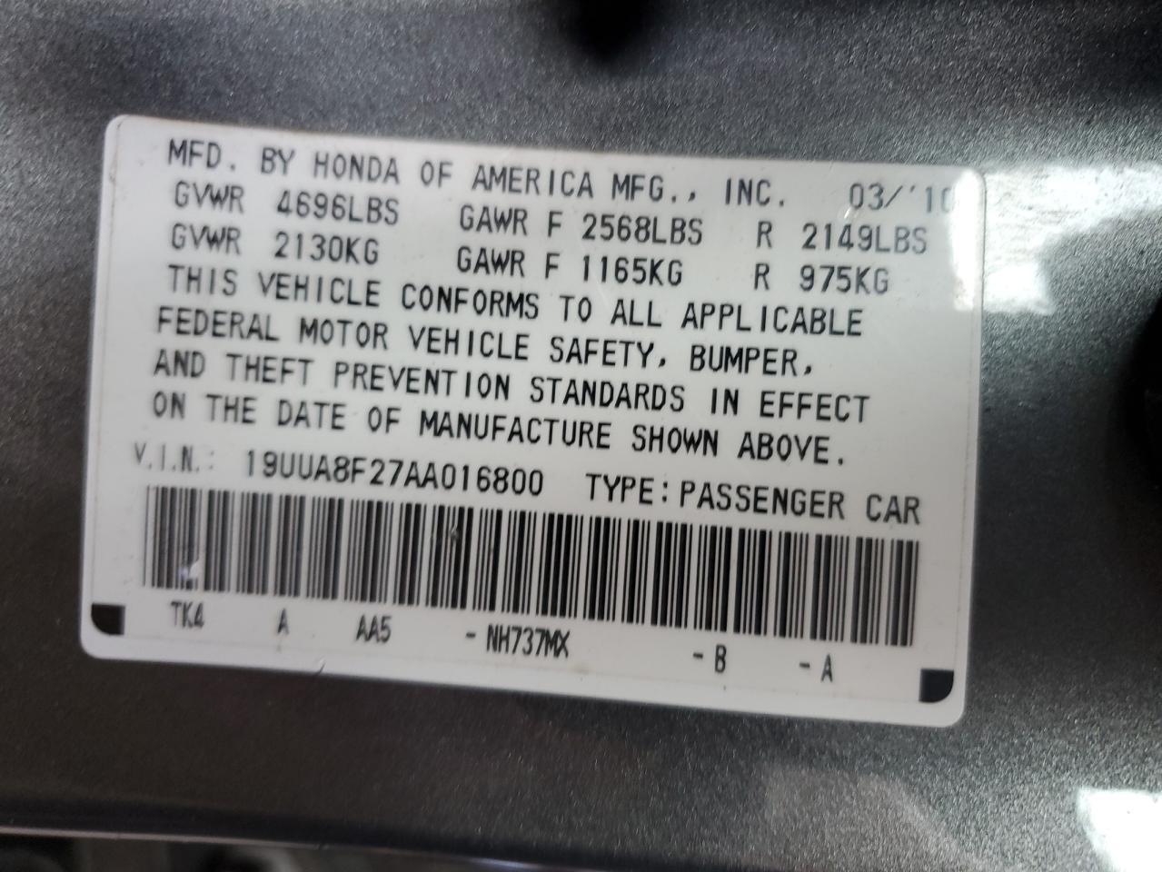 2010 ACURA TL