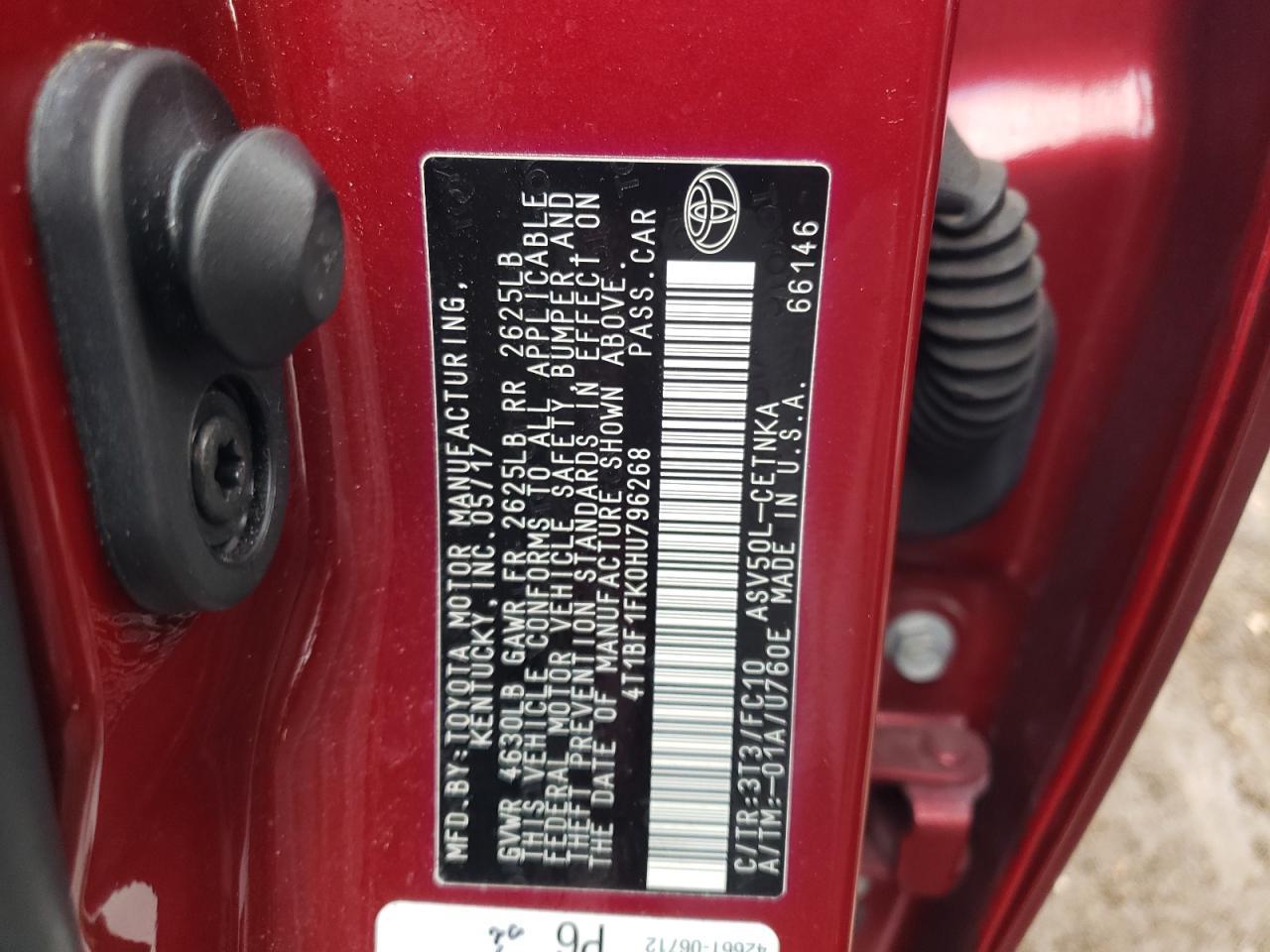 2017 TOYOTA CAMRY