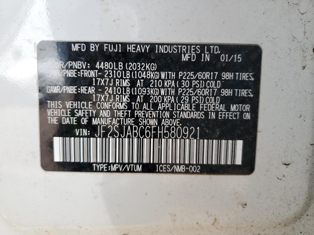 2015 SUBARU FORESTER