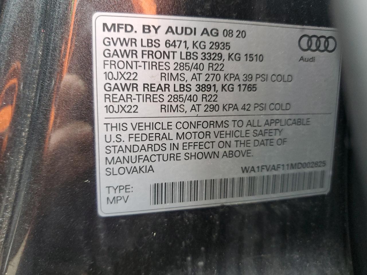 2021 AUDI Q8