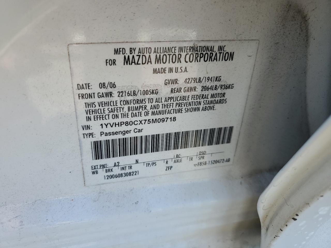 2007 MAZDA 6