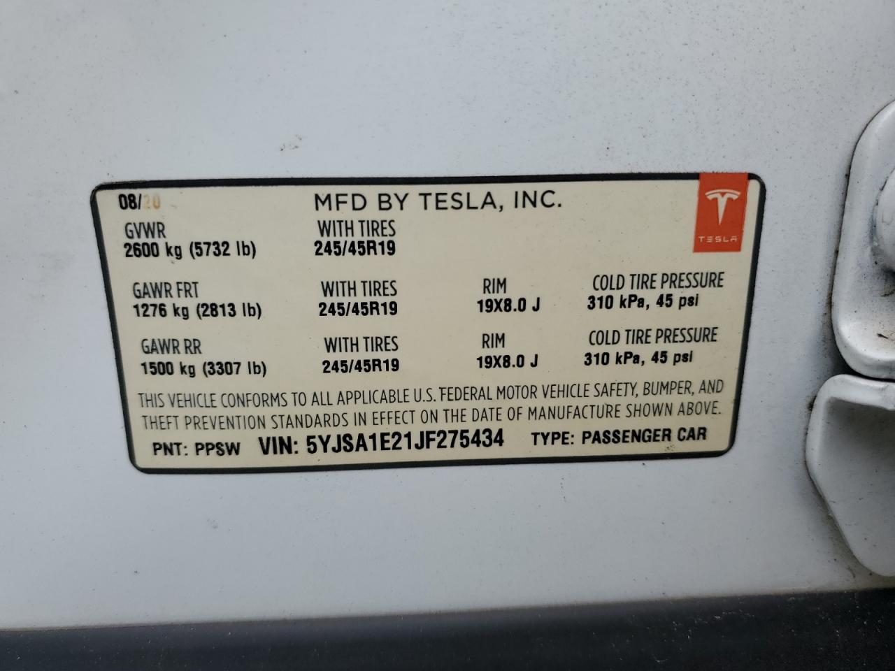 2018 TESLA MODEL S