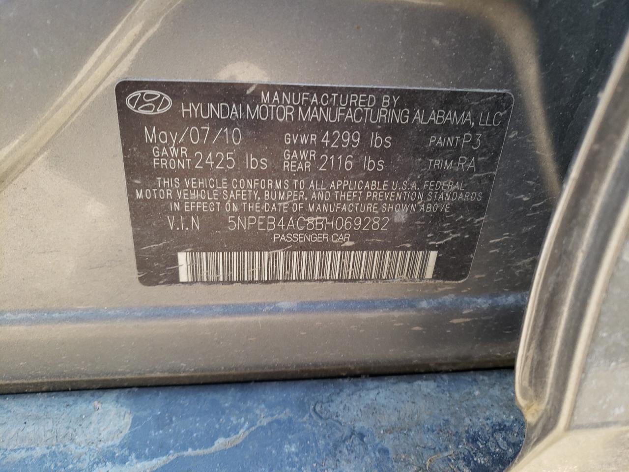 2011 HYUNDAI SONATA