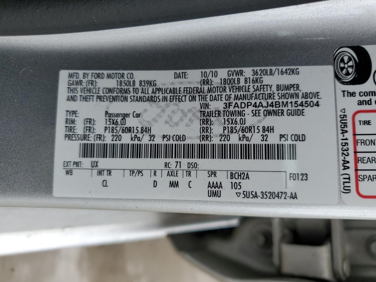 2011 FORD Fiesta