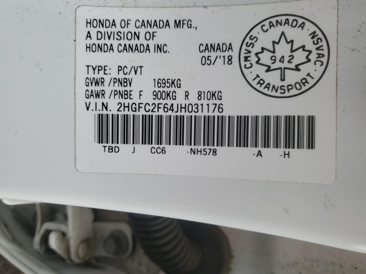 2018 HONDA CIVIC