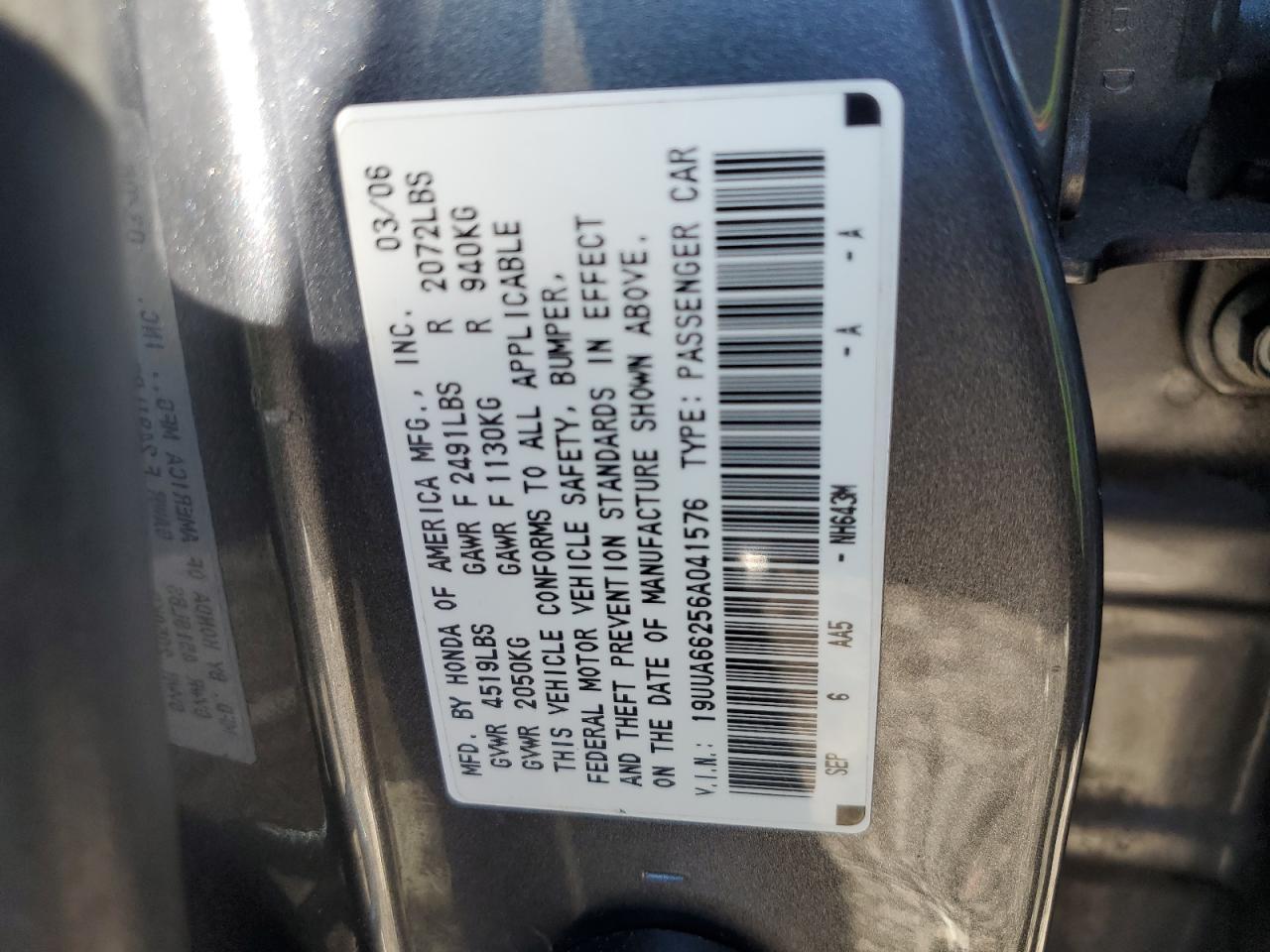 2006 ACURA TL