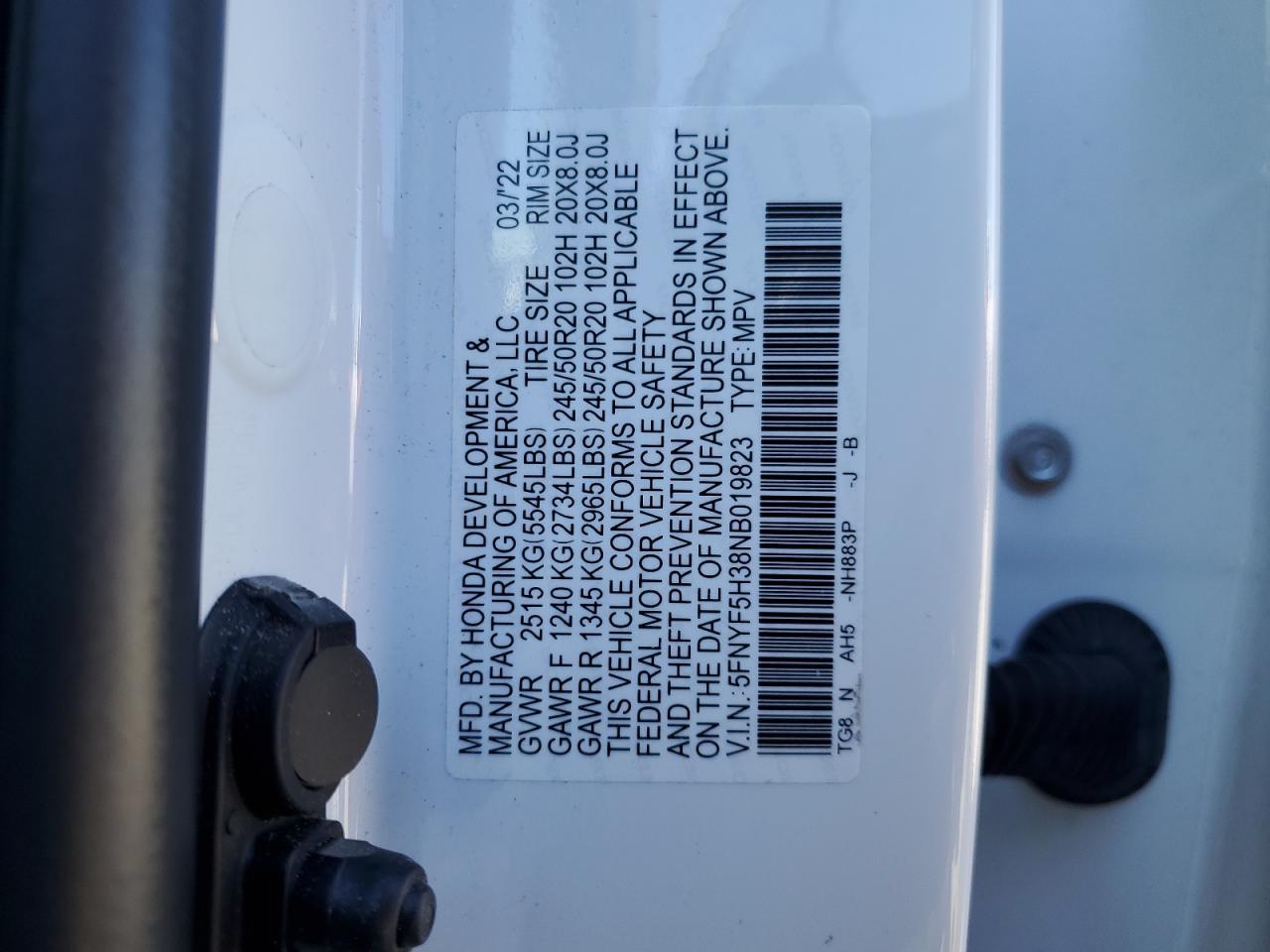 2022 HONDA PILOT