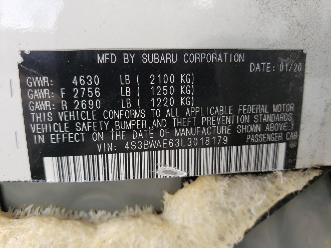 2020 SUBARU Legacy