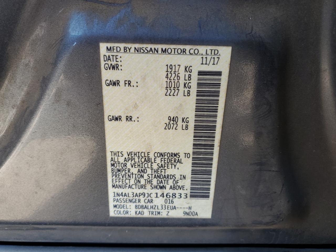 2018 NISSAN ALTIMA