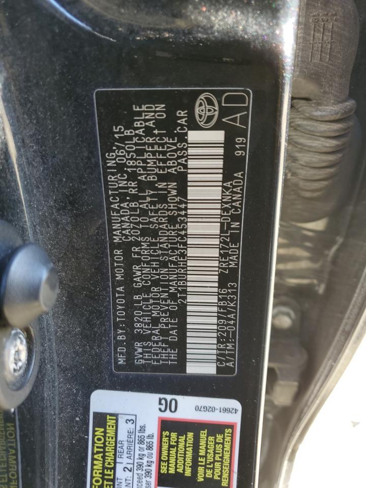 2015 TOYOTA COROLLA
