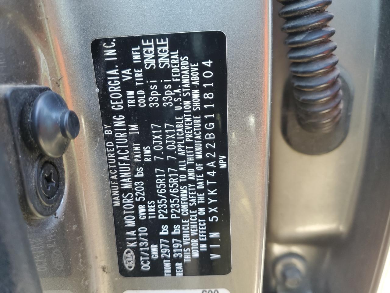 2011 KIA SORENTO