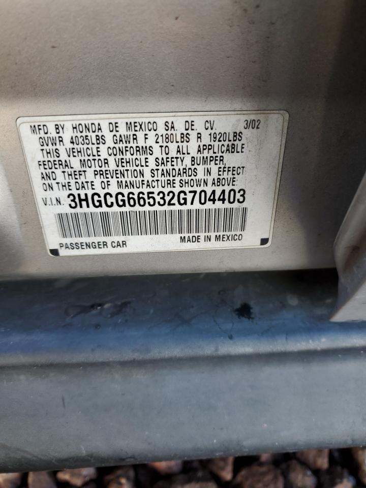 2002 HONDA ACCORD