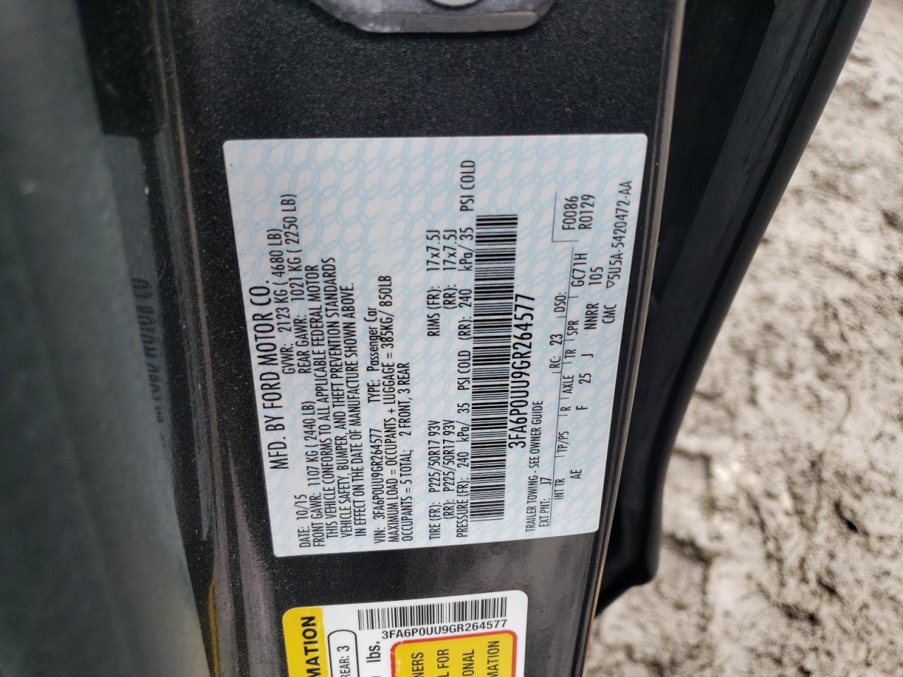 2016 FORD FUSION