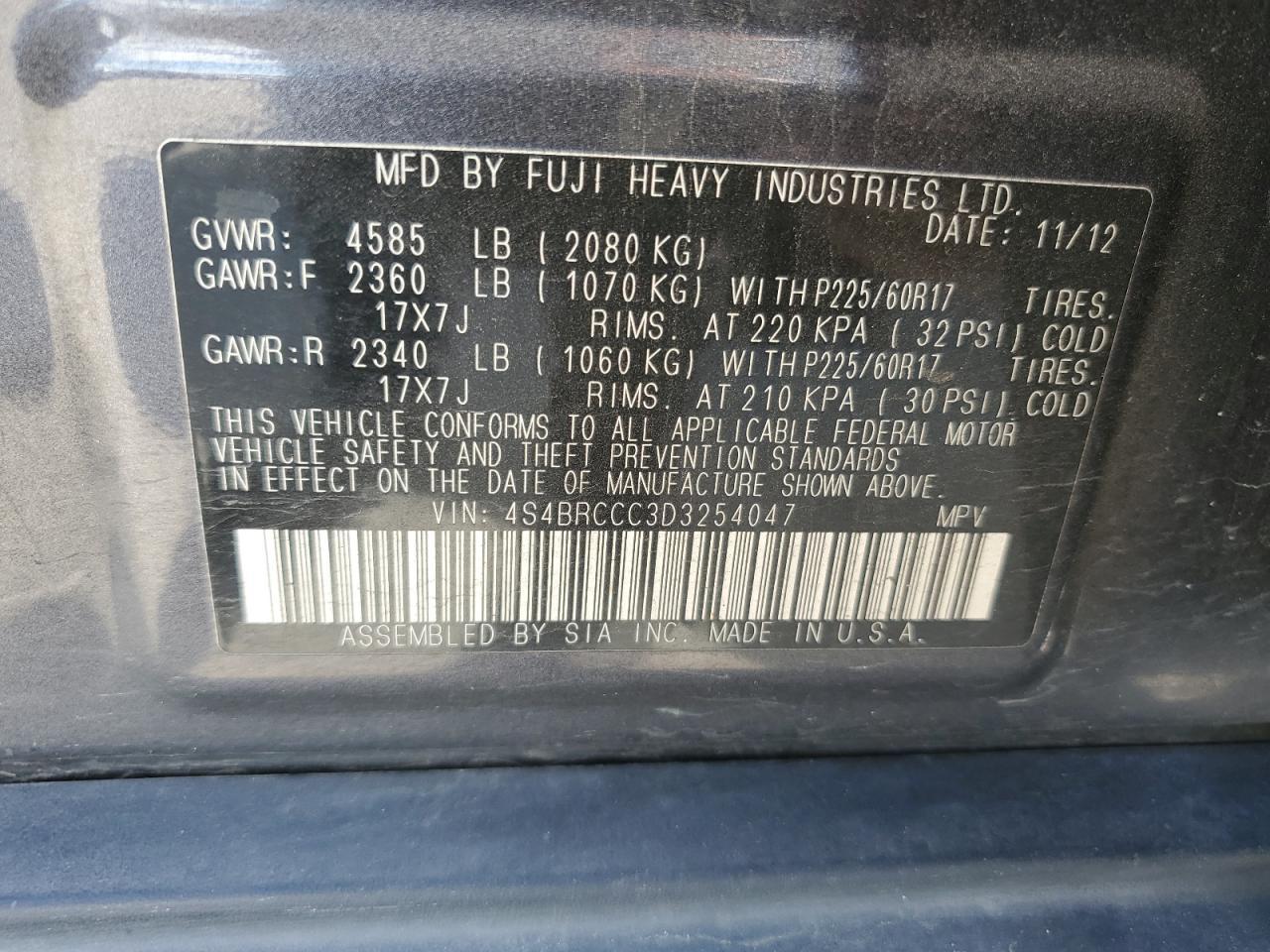 2013 SUBARU Outback