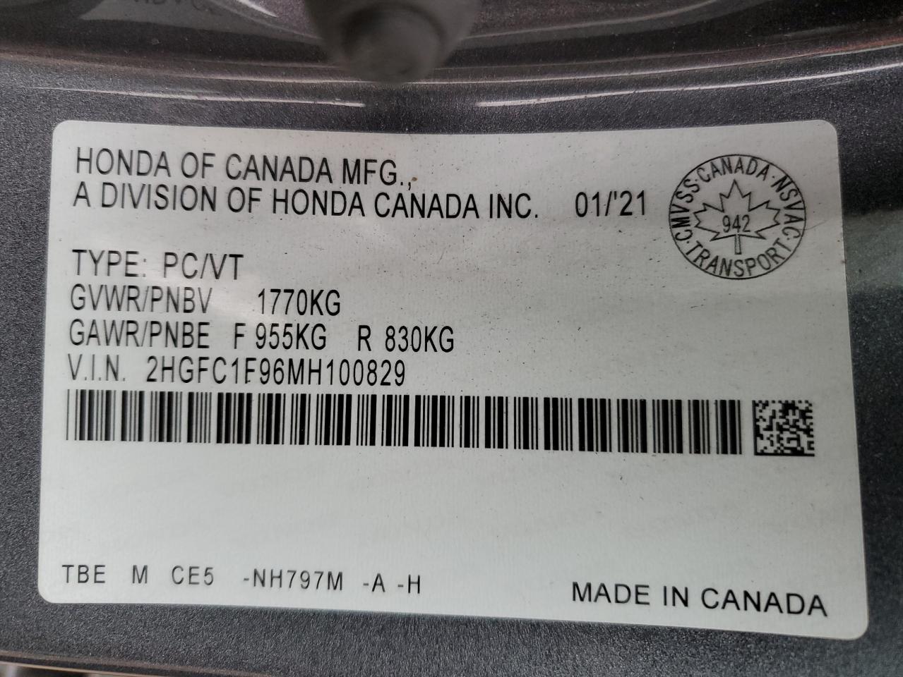 2021 HONDA CIVIC