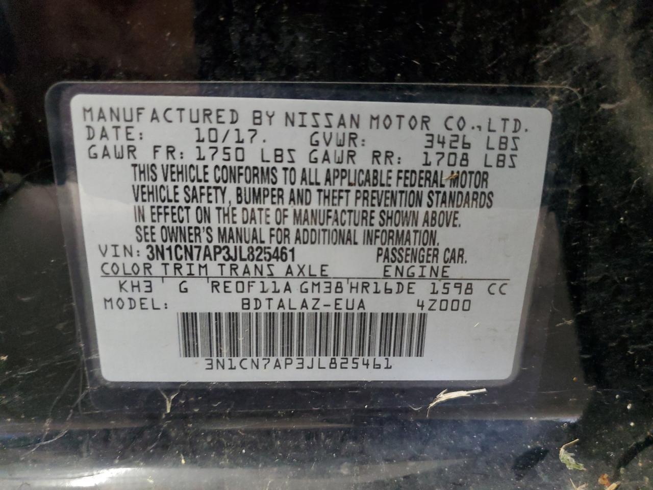 2018 NISSAN VERSA
