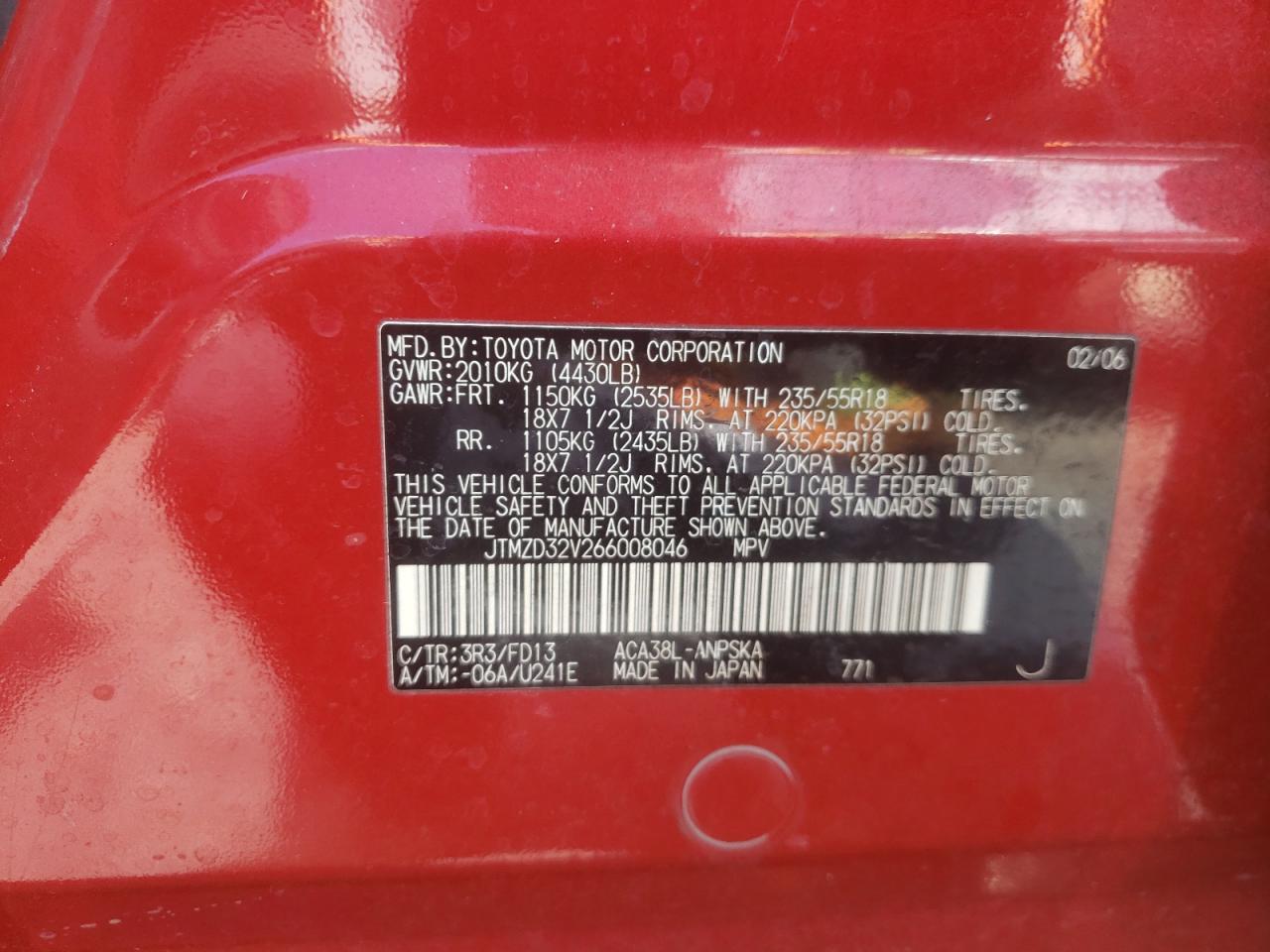 2006 TOYOTA RAV4