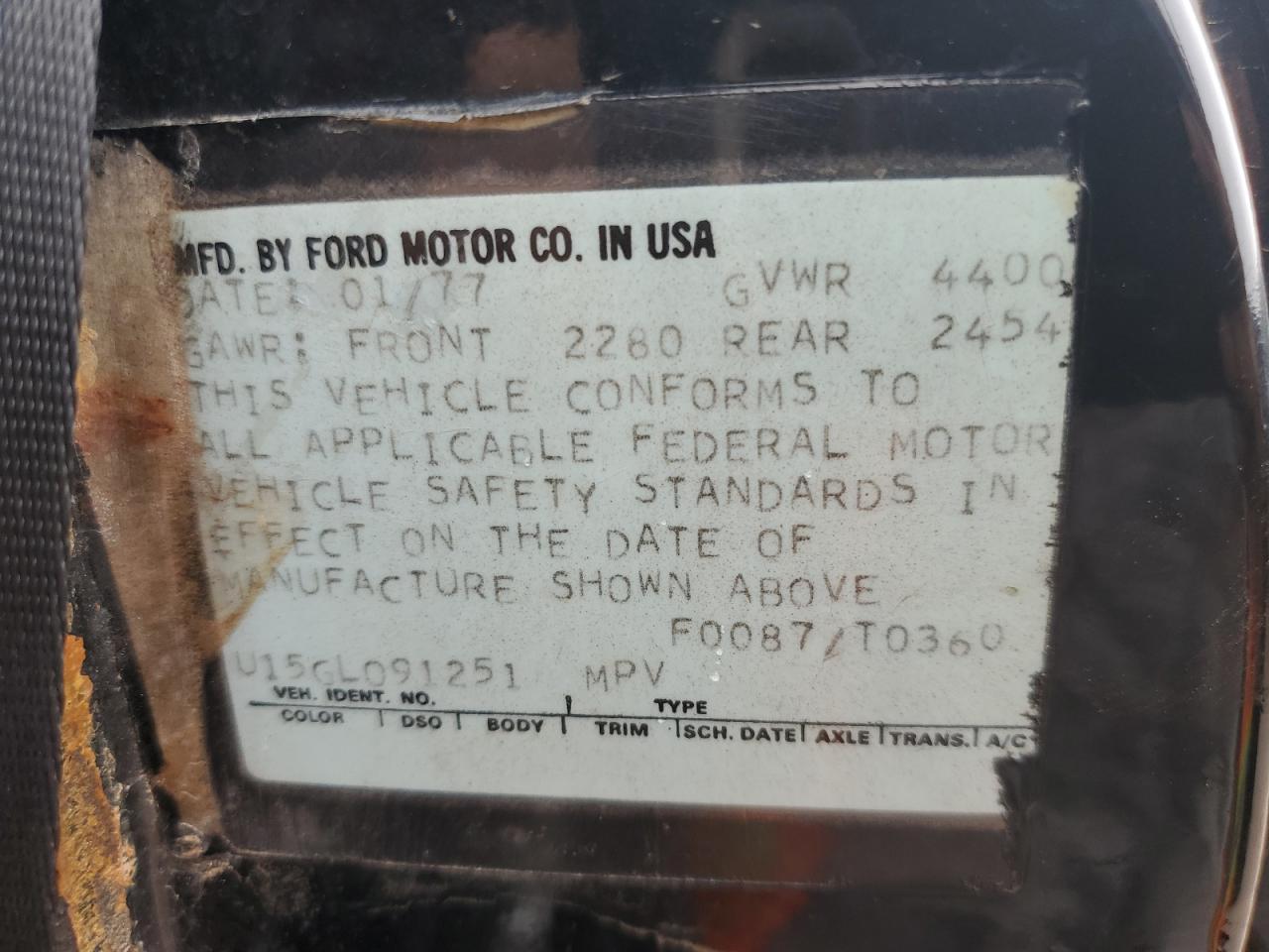 1977 FORD Bronco