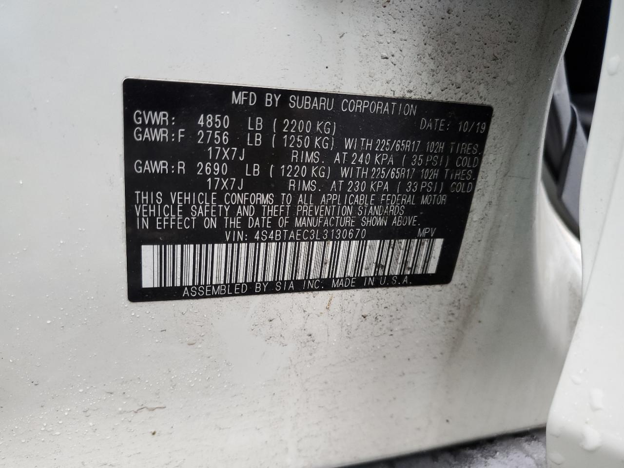 2020 SUBARU Outback