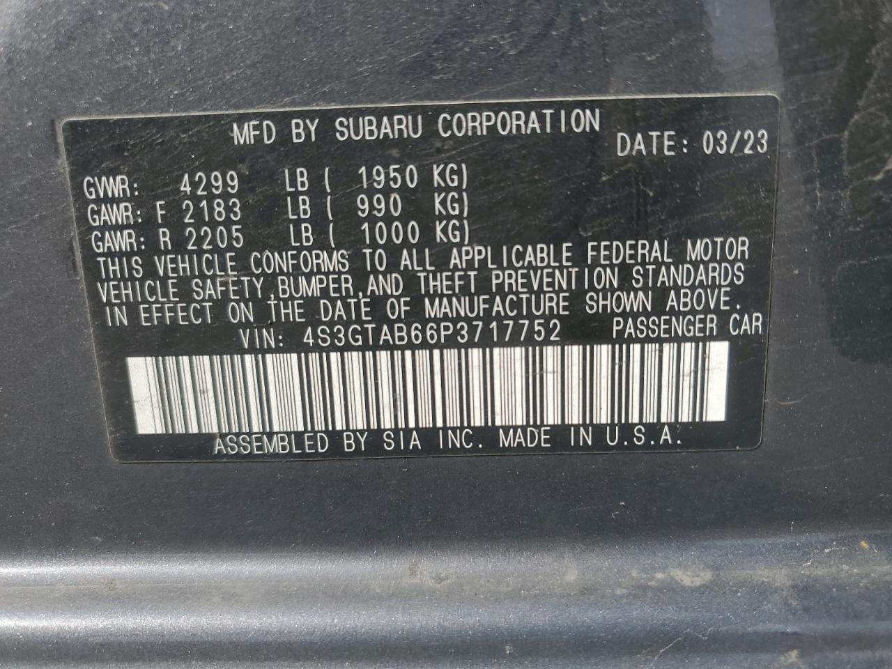2023 SUBARU IMPREZA