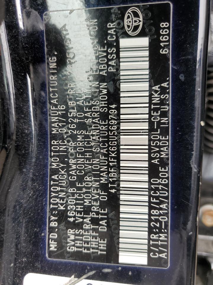 2016 TOYOTA CAMRY