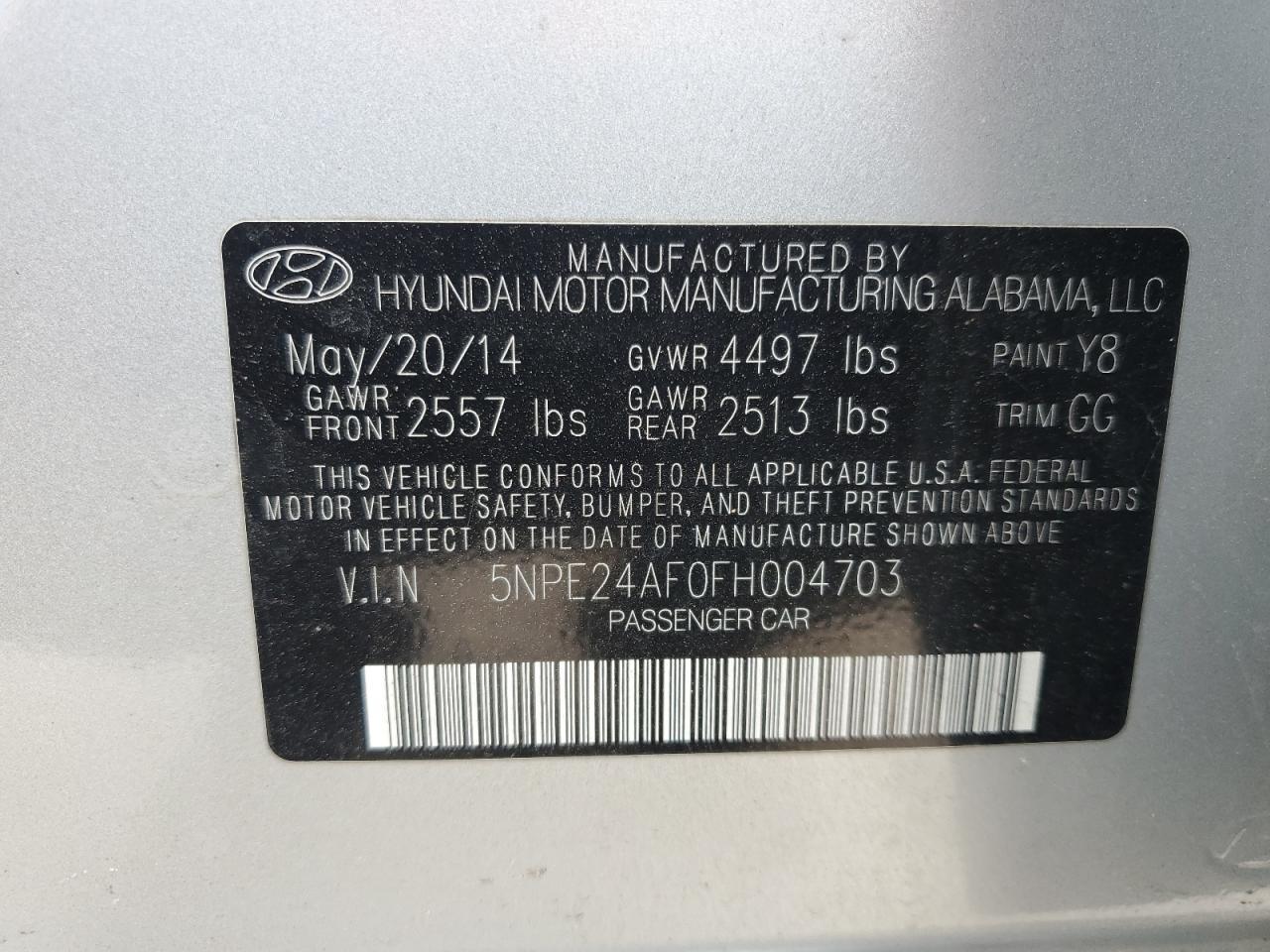 2015 HYUNDAI SONATA